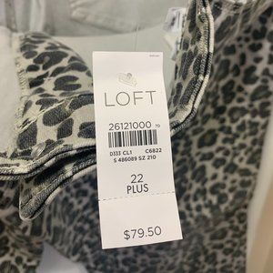 NWT Leopard Print Plus Size Denim LOFT
